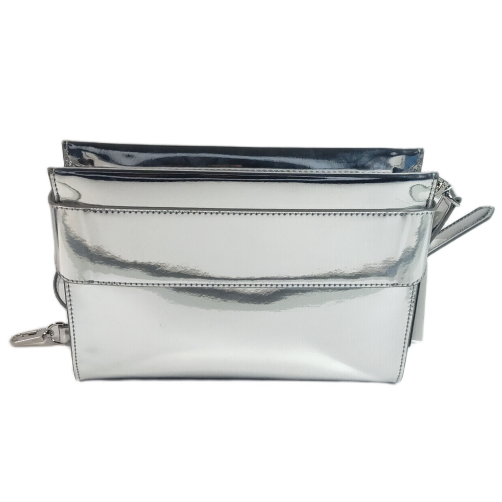 DKNY Bleeker East West Small Metallic Crossbody - Sliver - NWT - Picture 3 of 14